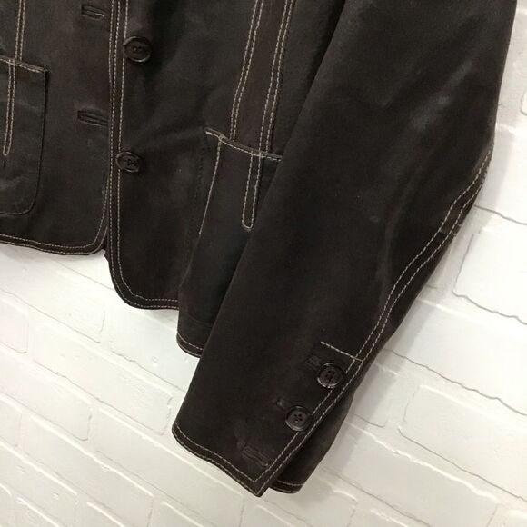 Brown leather blazer CRUZE genuine leather jacket dark brown contrasting small - Picture 7 of 16